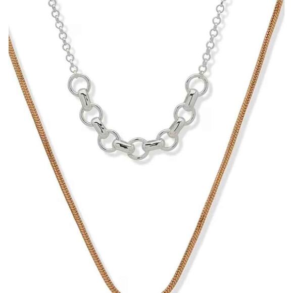 New Anne Klein Two-Tone Necklace - Picture 2 of 4